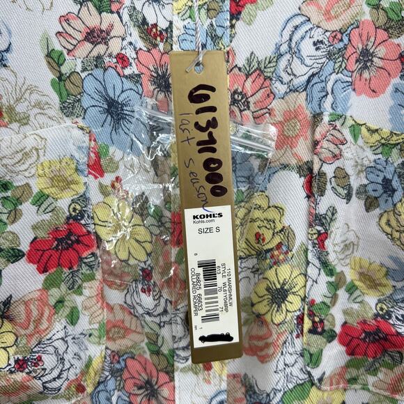 NEW LC Lauren Conrad SMALL Cream Floral Romper Sleeveless Button Up Front - Picture 13 of 13